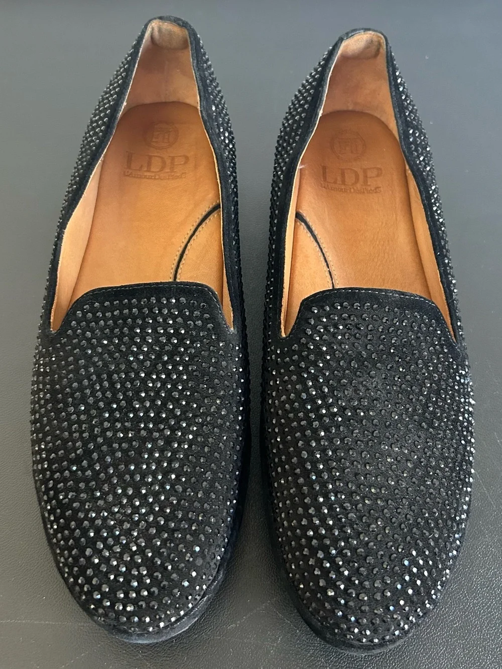 L’AMOUR DES PIEDS Size 9 1/2 Black Embellished Correze Loafers COMFORT SHOES
